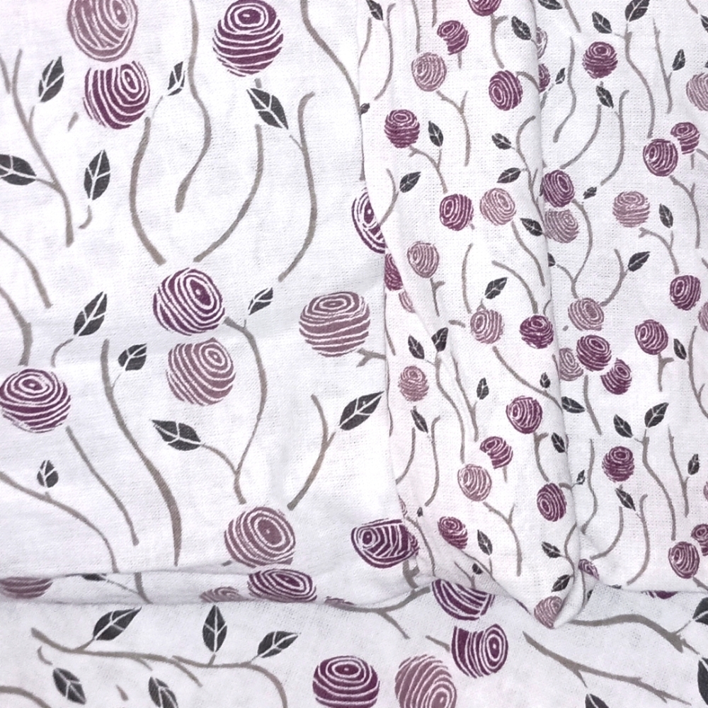 Ikea Majviva Purple White Floral Cotton duvet Cover size 81" By 81" - Picture 7 of 9